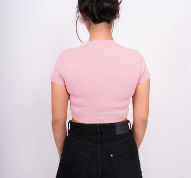 Buldak Ramen Carbonara - Burger Bae Round Neck Crop Baby Tee For Women - BurgerBae