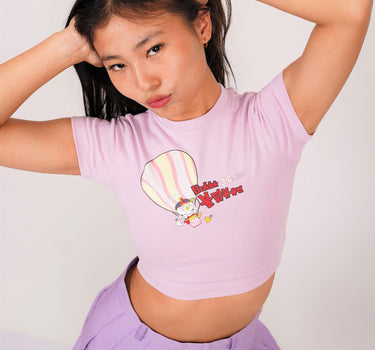 Buldak Ramen Creamy Carbonara - Burger Bae Round Neck Crop Baby Tee - BurgerBae