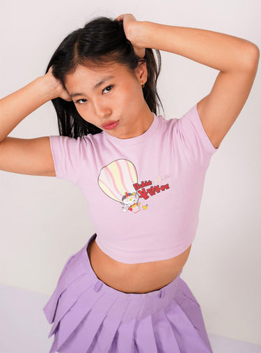 Buldak Ramen Creamy Carbonara - Burger Bae Round Neck Crop Baby Tee - BurgerBae