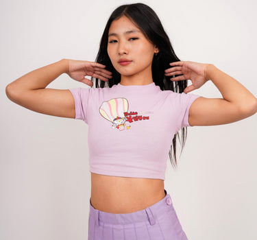 Buldak Ramen Creamy Carbonara - Burger Bae Round Neck Crop Baby Tee - BurgerBae