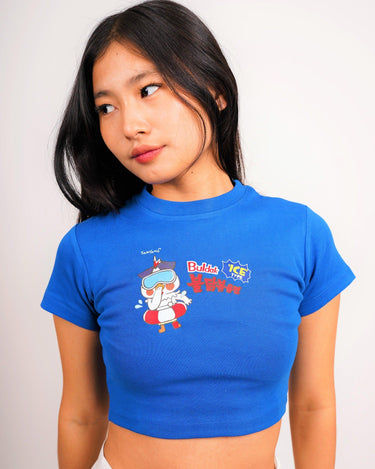 Buldak Ramen Ice - Burger Bae Round Neck Crop Baby Tee For Women - BurgerBae