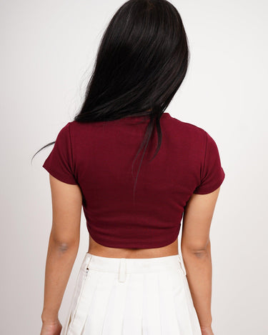 Buldak Ramen Stew Type - Burger Bae Round Neck Crop Baby Tee - BurgerBae