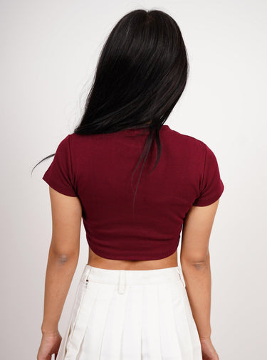 Buldak Ramen Stew Type - Burger Bae Round Neck Crop Baby Tee - BurgerBae