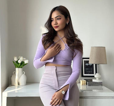 Burger Bae Full Sleeve Halter Neck Claire Top For Women - BurgerBae