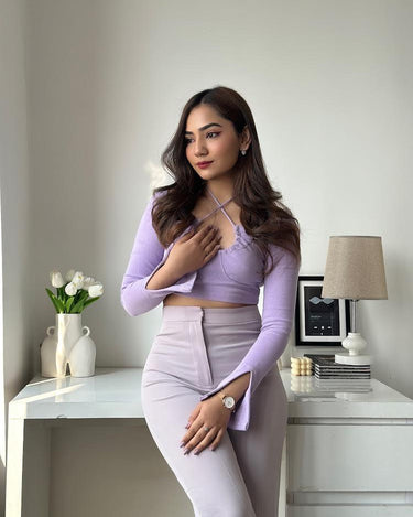 Burger Bae Full Sleeve Halter Neck Claire Top For Women - BurgerBae