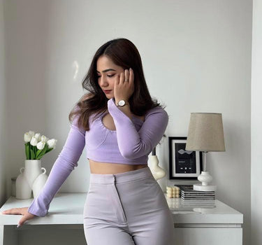 Burger Bae Full Sleeve Halter Neck Claire Top For Women - BurgerBae