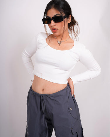 Burger Bae Full Sleeve Round Neck Top (Basic Y2K Top) - BurgerBae