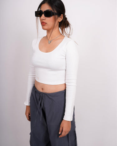 Burger Bae Full Sleeve Round Neck Top (Basic Y2K Top) - BurgerBae