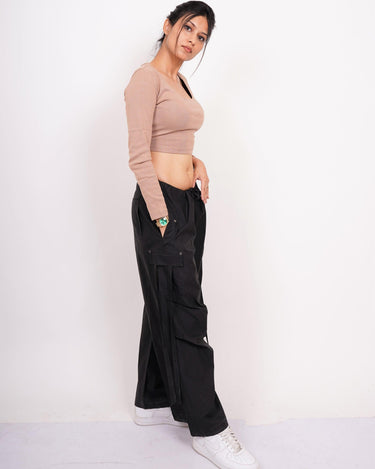 Burger Bae Full Sleeve Round Neck Top (Basic Y2K Top) - BurgerBae