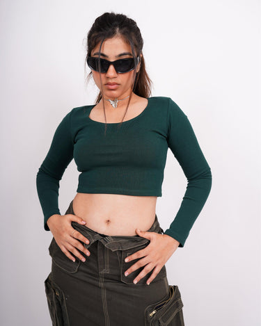 Burger Bae Full Sleeve Round Neck Top (Basic Y2K Top) - BurgerBae