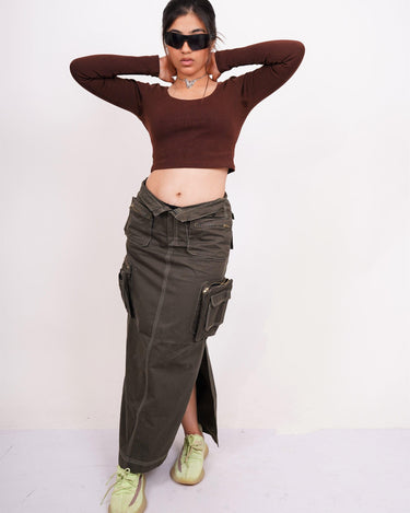 Burger Bae Full Sleeve Round Neck Top (Basic Y2K Top) - BurgerBae