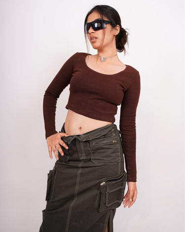 Burger Bae Full Sleeve Round Neck Top (Basic Y2K Top) - BurgerBae