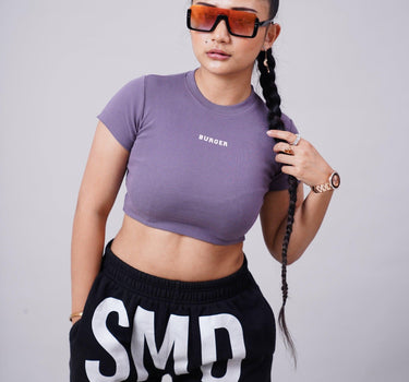 Burger logo Gigi Tee (T-shirt) Tops Burger Bae XS Plum 