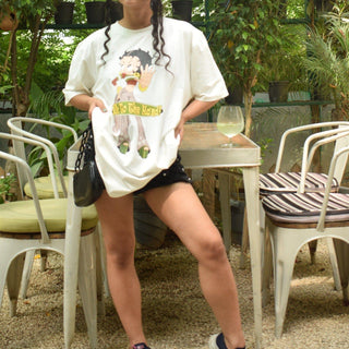 Betty Boop Talk To The Hand Tee (T-shirt) Oversized T-shirt Burger Bae S 