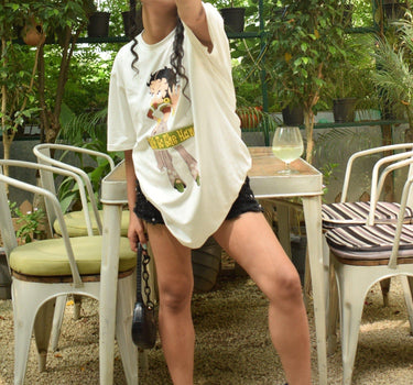 Betty Boop Talk To The Hand Tee (T-shirt) Oversized T-shirt Burger Bae 