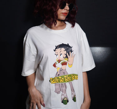 Betty Boop Talk To The Hand Tee (T-shirt) Oversized T-shirt Burger Bae 