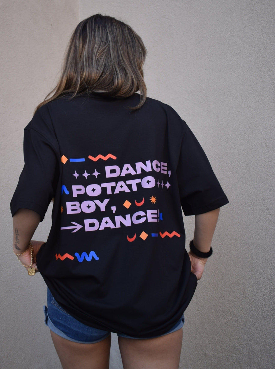 Dance Potato Boy Dance Oversized Tee (T-shirt) Oversized T-shirt Burger Bae FreeSize Black 