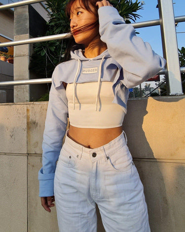 Burger Bust Crop Hoodie Hoodies Burger Bae 