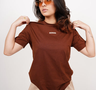 Burger Logo Regular Fit Solid Tee (Minimal logo regular t-shirt) - BurgerBae