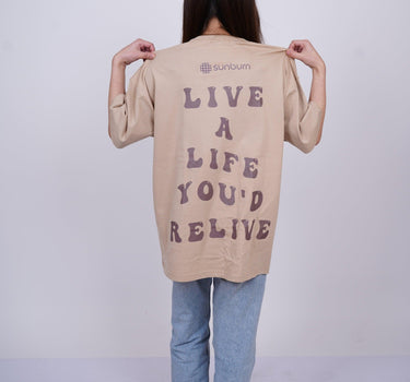 Burger x Sunburn Live A Life You'd Live Drop-Sleeved Tee (T-shirt) - BurgerBae