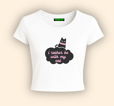 I rather be with my cat it Girl Baby tee for Women