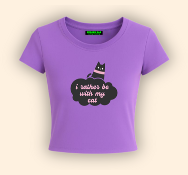 I rather be with my cat it Girl Baby tee for Women
