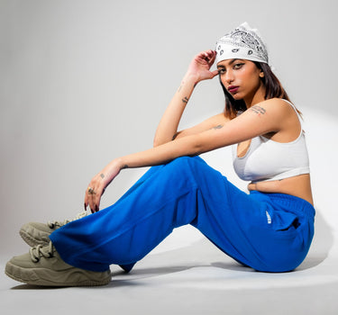 Irish Track Pants Cobalt Blue (MID RISE REGULAR FIT) For Men And Women