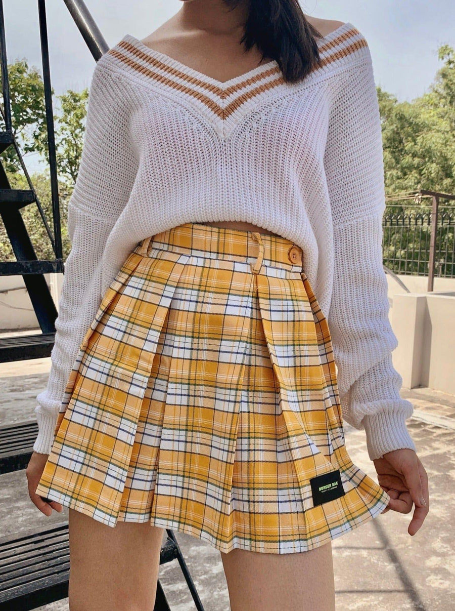 Clueless Skirt All Colors Skirt Burger Bae XS Yellow Check 