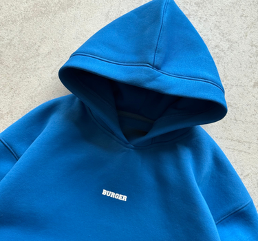 The Burger Bae Hoodie- Cobalt Blue (Without Draws)
