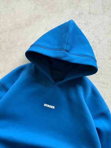 The Burger Bae Hoodie- Cobalt Blue (Without Draws)