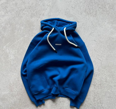 Cobalt Blue : Ye Burger Logo Heavyweight Baggy Hoodie For Men and Women
