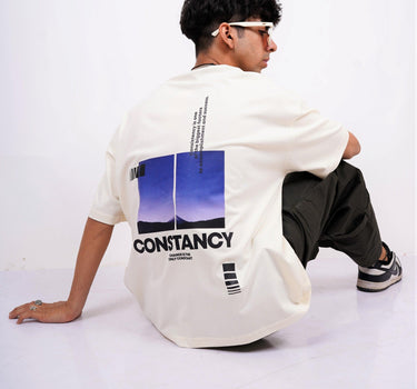 Constancy Round Neck Drop Sleeved Oversized Tee (T-shirt) - BurgerBae