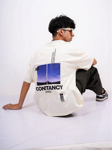 Constancy Round Neck Drop Sleeved Oversized Tee (T-shirt) - BurgerBae