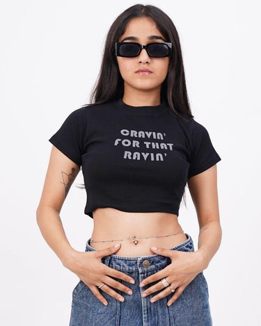 Cravin' For That Ravin' Baby Tee (T-shirt) Tops Burger Bae 