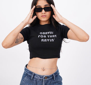 Cravin' For That Ravin' Baby Tee (T-shirt) Tops Burger Bae 