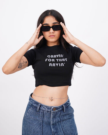 Cravin' For That Ravin' Baby Tee (T-shirt) Tops Burger Bae 