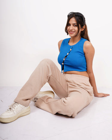 Crop Daisy Button Tank Top - BurgerBae