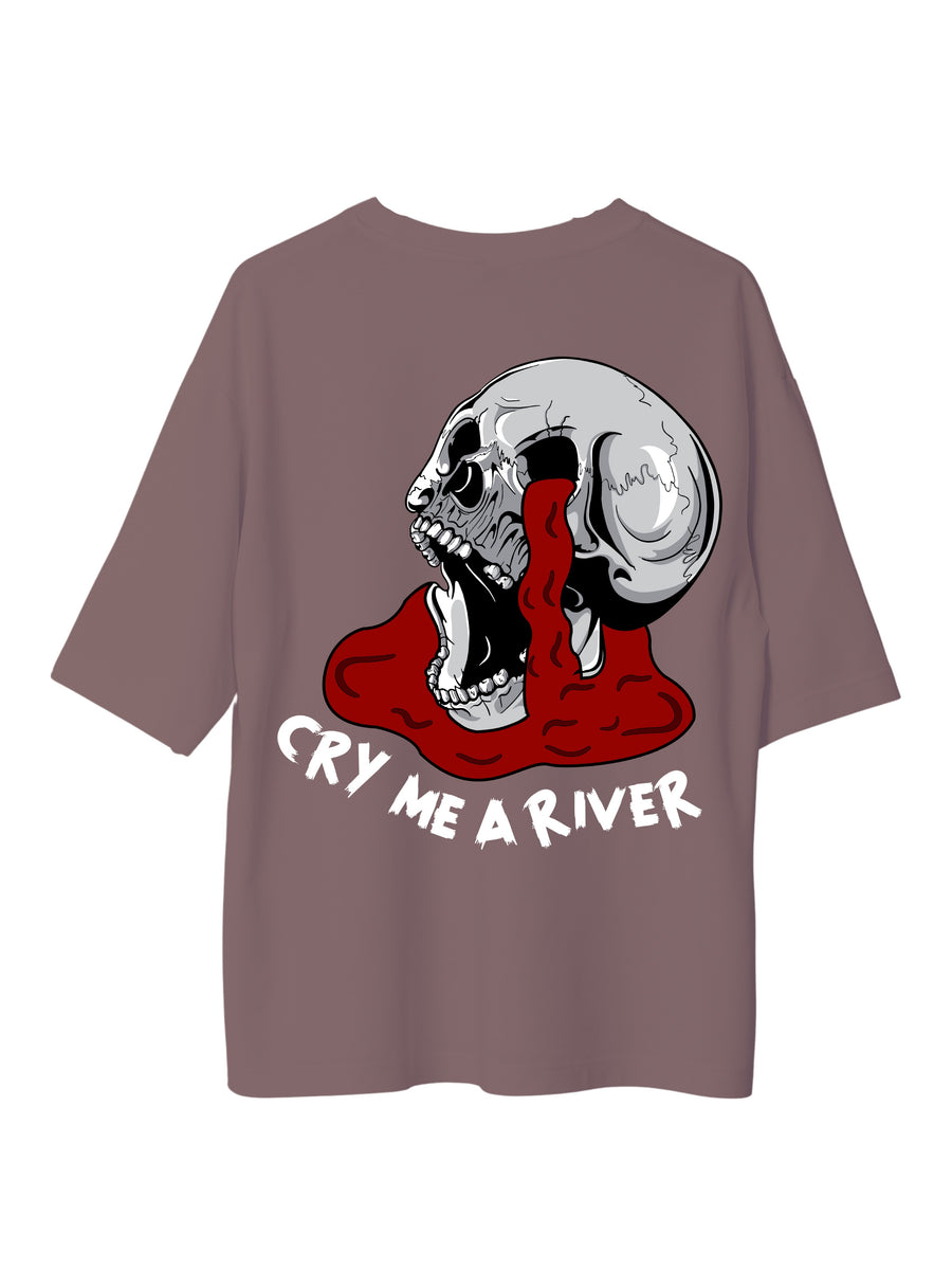Cry Me A River - Burger Bae Oversized  Tee For Men and Women