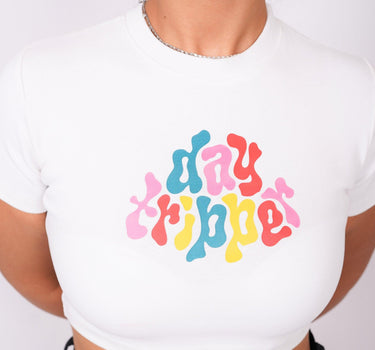 Day Tripper - Burger Bae Round Neck Crop Baby Tee - BurgerBae