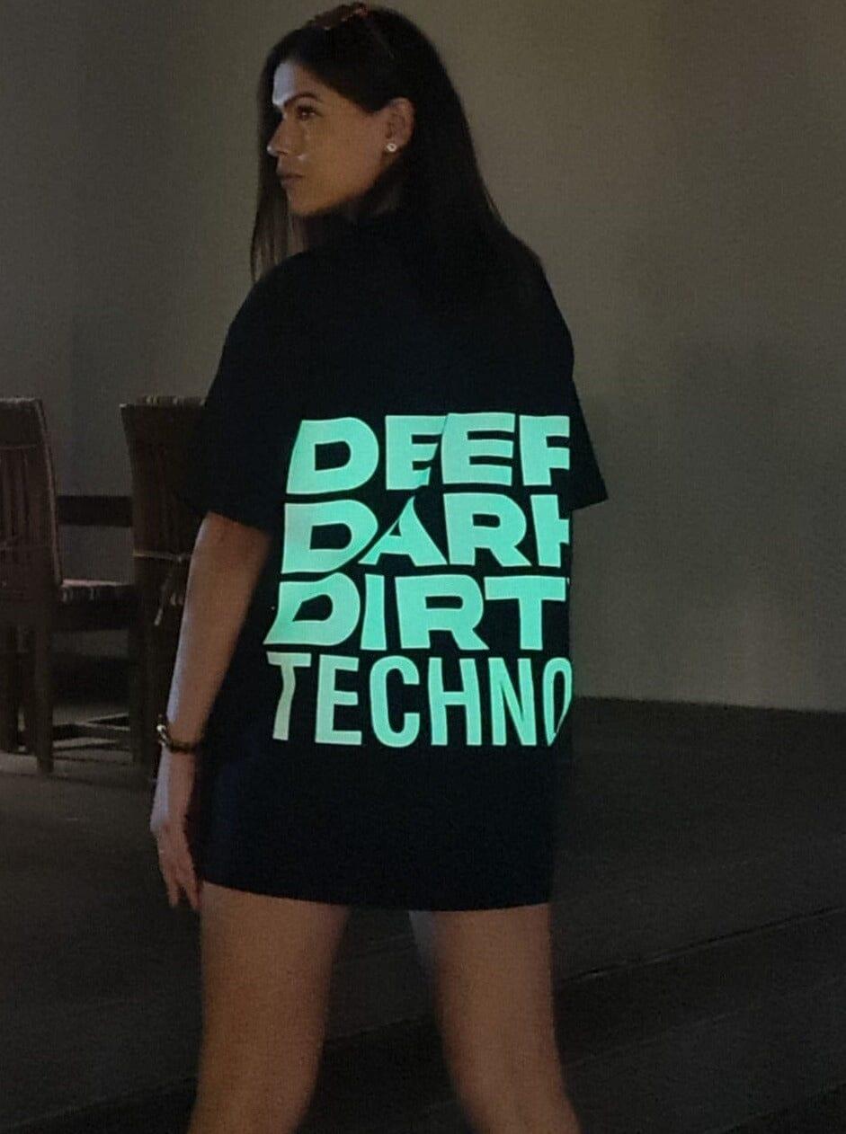 Deep Techno (Glow in Dark) Oversized Tee (T-shirt) Oversized T-shirt Burger Bae Free Size 