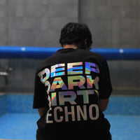 Deep Techno (Holographic) Oversized Tee (T-shirt) For Men Oversized T-shirt Burger Bae 