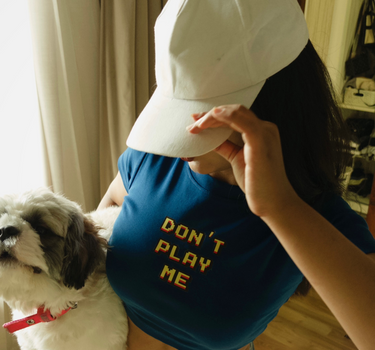 Don't Play Me : Burger Bae Round Neck Crop Baby Tee For Women