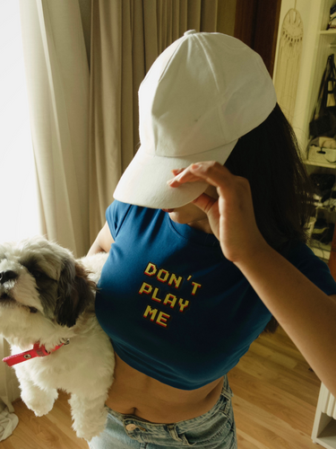Don't Play Me : Burger Bae Round Neck Crop Baby Tee For Women