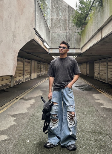 Acid Wash Drop Sleeved Tee