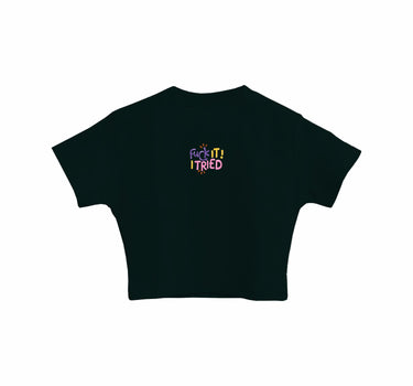 Fuck It I Tried : Burger Bae Round Neck Crop Baby Tee For Women