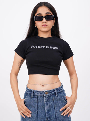 Future Is Now Baby Tee (T-shirt) Tops Burger Bae 