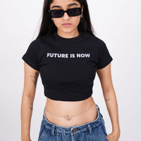 Future Is Now Baby Tee (T-shirt) Tops Burger Bae 