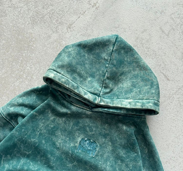 Green Ocean Acid Wash Hoodie