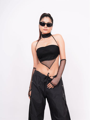 Halter Neck Berlin Top (with Sleeves) - BurgerBae