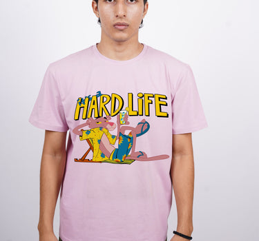 Hard Life Pink Panther : Burger Bae Oversized  Tee For Men and Women
